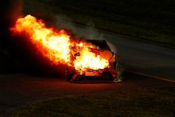 Martin Truex Jr., Furniture Row Racing Toyota, crash