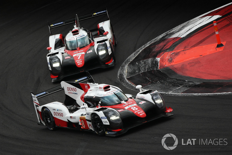 #8 Toyota Gazoo Racing Toyota TS050 Hybrid: Anthony Davidson, Sébastien Buemi, Kazuki Nakajima, #7 Toyota Gazoo Racing Toyota TS050 Hybrid: Mike Conway, Kamui Kobayashi, Jose Maria Lopez