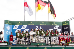 LMP1 podium: class and overal winners #2 Porsche Team Porsche 919 Hybrid: Romain Dumas, Neel Jani, Marc Lieb, second place #6 Toyota Racing Toyota TS050 Hybrid: Stéphane Sarrazin, Mike Conway, Kamui Kobayashi, third place #8 Audi Sport Team Joest Audi R18: Lucas di Grassi, Loic Duval, Oliver Jarvis, privateer award winners #12 Rebellion Racing Rebellion R-One AER: Nicolas Prost, Nick Heidfeld, Nelson Piquet Jr.
