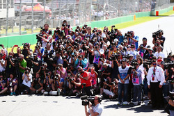 Photograhers at the drivers start of season group photograph