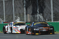 #4 Supabarn Supermarkets Audi R8 LMS: Marcus Marshall, James Koundouris and #1 JAMEC PEM Audi R8 LMS: Christopher Mies, Geoff Emery