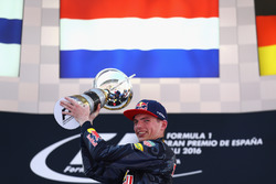 Max Verstappen, Red Bull Racing celebrates his first win