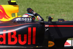 Race winner Max Verstappen, Red Bull Racing RB12 celebrates at the end of the race