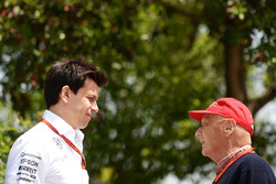 Niki Lauda, Mercedes Non-Executive Chairman and Toto Wolff, Mercedes GP Executive Director