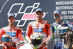 Podium: second place Andrea Dovizioso, Ducati Team, race winner Andrea Iannone, Ducati Team, third place Jorge Lorenzo, Yamaha Factory Racing