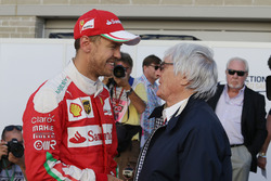 (L to R): Sebastian Vettel, Ferrari with Bernie Ecclestone