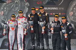 Podium: winner #58 Garage 59 McLaren 650S GT3: Rob Bell, Alvaro Parente, second place #28 Belgian Audi Club Team WRT Audi R8 LMS Ultra: Will Stevens, René Rast, third place #86 HTP Motorsport Mercedes AMG GT3: Jules Szymkoviak, Bernd Schneider