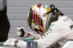 Race winner Lewis Hamilton, Mercedes AMG F1 W07 Hybrid celebrates in parc ferme