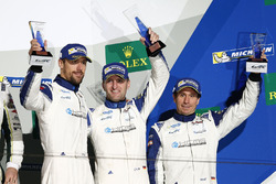 LM GTE Am podium: third place #78 KCMG Porsche 911 RSR: Christian Ried, Wolf Henzler, Joël Camathias