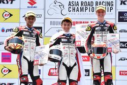 Podium race 2 Honda Asia Dream Cup: winner Hiroki Nakamura, second place Hari Krishnan, third place Broc Pearson