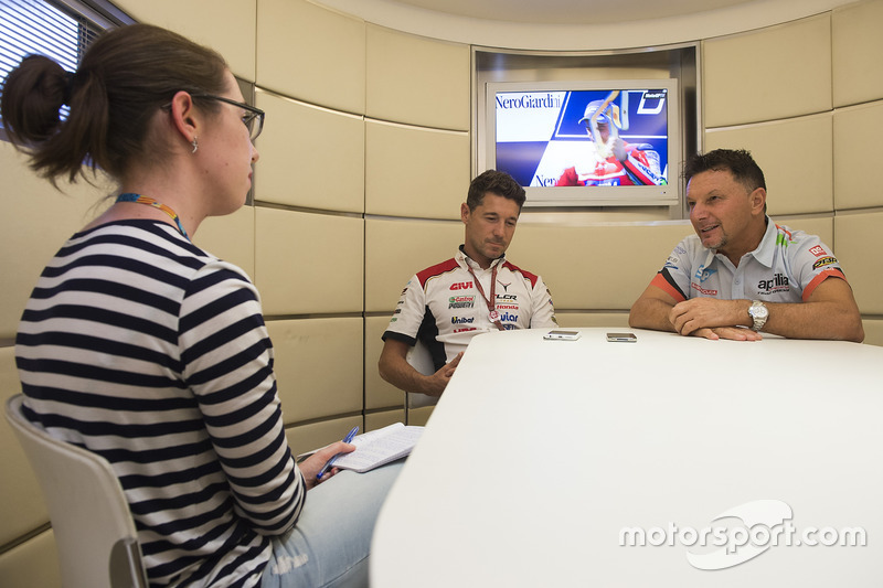 Lucio Cecchinello, Team LCR Honda director del equipo y Fausto Gresini, Aprilia Gresini Racing Team
