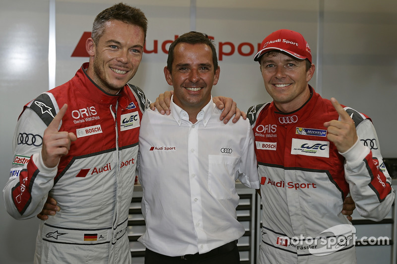 Ganadores de la pole #7 Audi Sport Team Joest Audi R18: Marcel Fässler, Andre Lotterer, Benoit Tréluyer