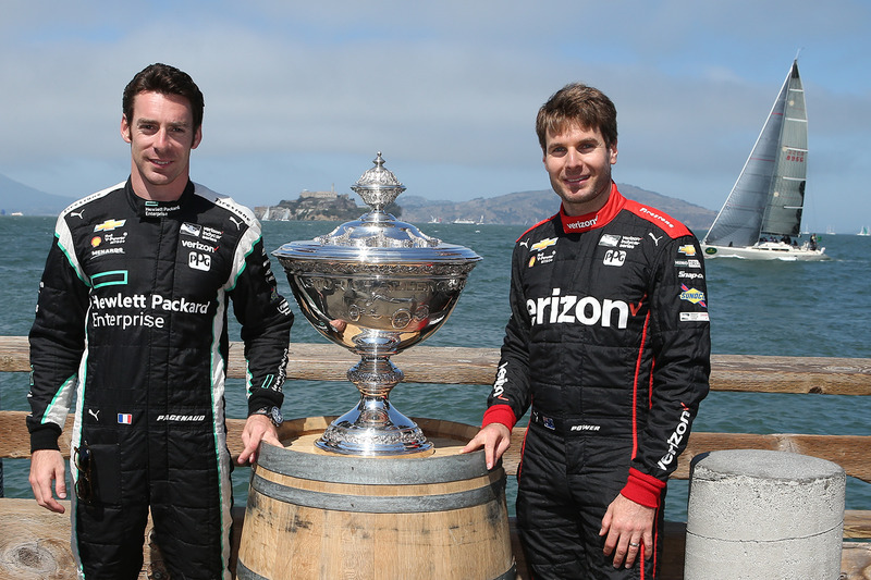 I contendenti al titolo Simon Pagenaud, Team Penske Chevrolet, Will Power, Team Penske Chevrolet