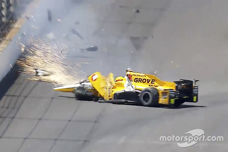 Accident de Spencer Pigot, Rahal Letterman Lanigan Racing Honda