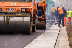 Repaving work on the Hungaroring