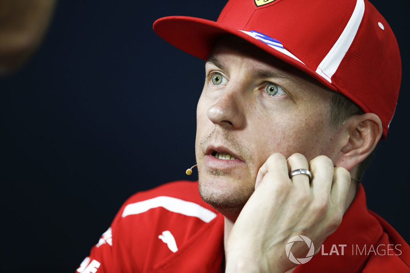 Kimi Raikkonen, Ferrari, en la conferencia de prensa