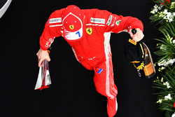 Kimi Raikkonen, Ferrari celebrates on the podium