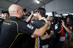 Jean-Eric Vergne, Techeetah, celebrates with his team after winning the championship