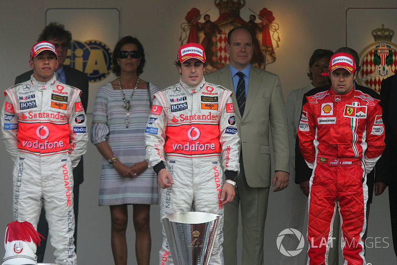 Podium: 1. Fernando Alonso, McLaren; 2. Lewis Hamilton, McLaren; 3. Felipe Massa, Ferrari,