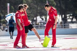 Sebastian Vettel, Ferrari walks the track