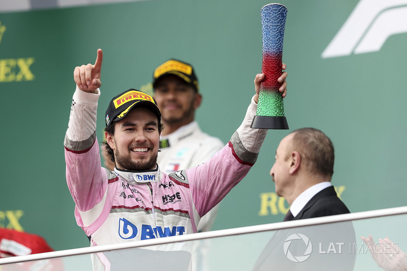 Podio: tercero, Sergio Perez, Force India