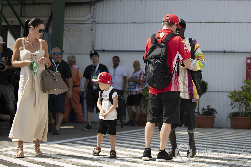 Kimi Raikkonen, Ferrari with wife Minttu Virtanen, and son Robin Raikkonen