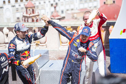 Podium: Sébastien Ogier, M-Sport Ford WRT et Dani Sordo, Hyundai Motorsport, Kris Meeke, Citroën World Rally Team