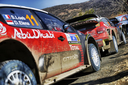 The cars of Sébastien Loeb , Daniel Elena, Citroën World Rally Team Citroën C3 WRC, Kris Meeke, Paul