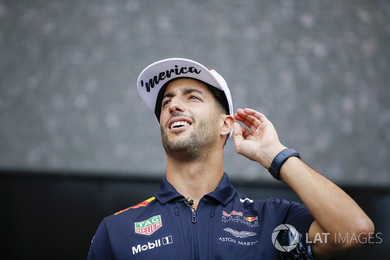 Daniel Ricciardo, Red Bull Racing, on the F1 stage