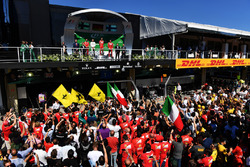 Podium: winner Sebastian Vettel, Ferrari, second place Valtteri Bottas, Mercedes AMG F1, third place