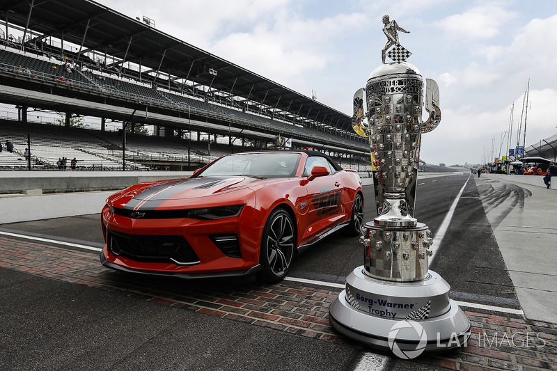 The Borg-Warner Trophy and Camaro Official Parade Vehicle