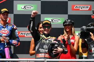 Podium: race winner Jonathan Rea, Kawasaki Racing