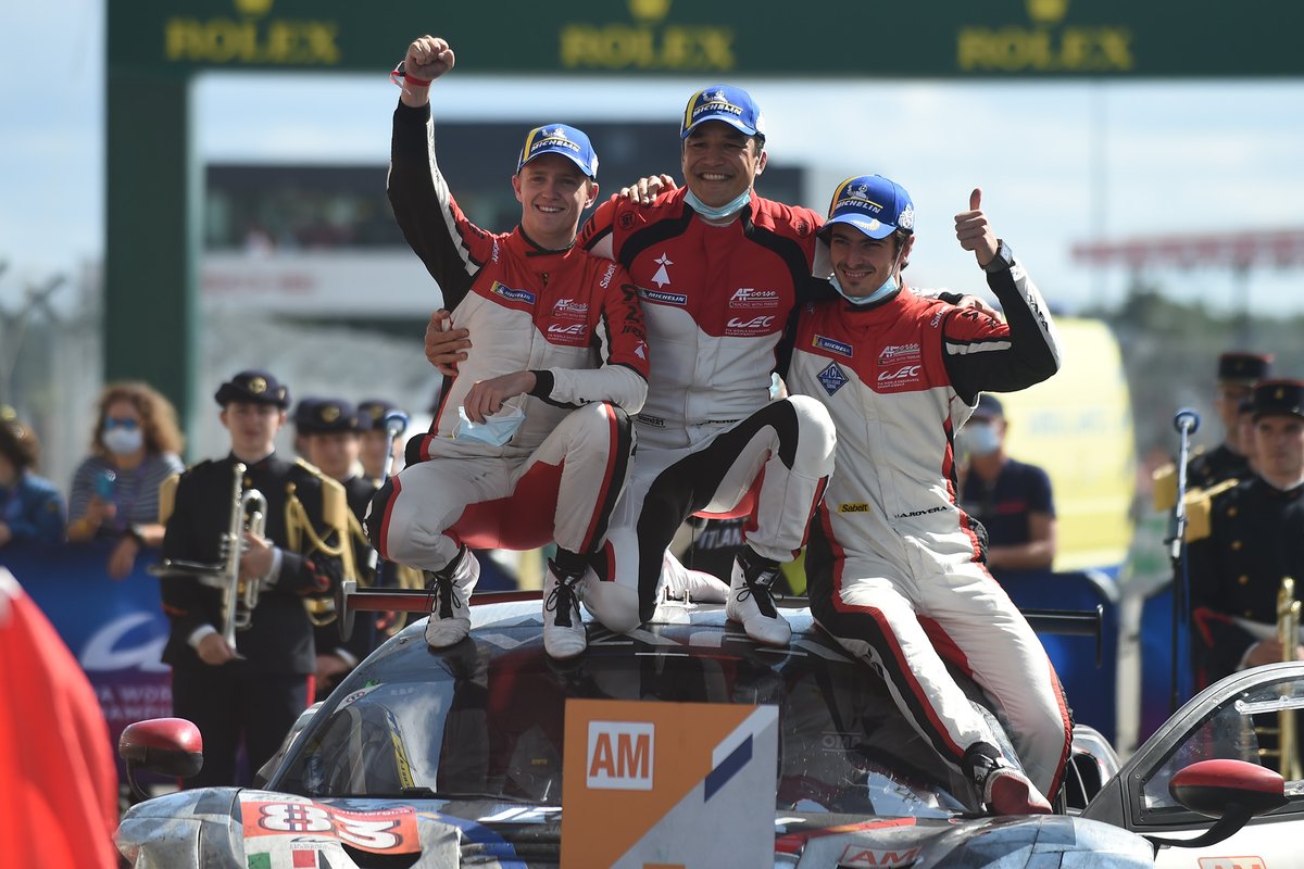 LMGTE Am class winners François Perrodo, Nicklas Nielsen, Alessio Rovera, #83 AF Corse Ferrari 488 GTE EVO 