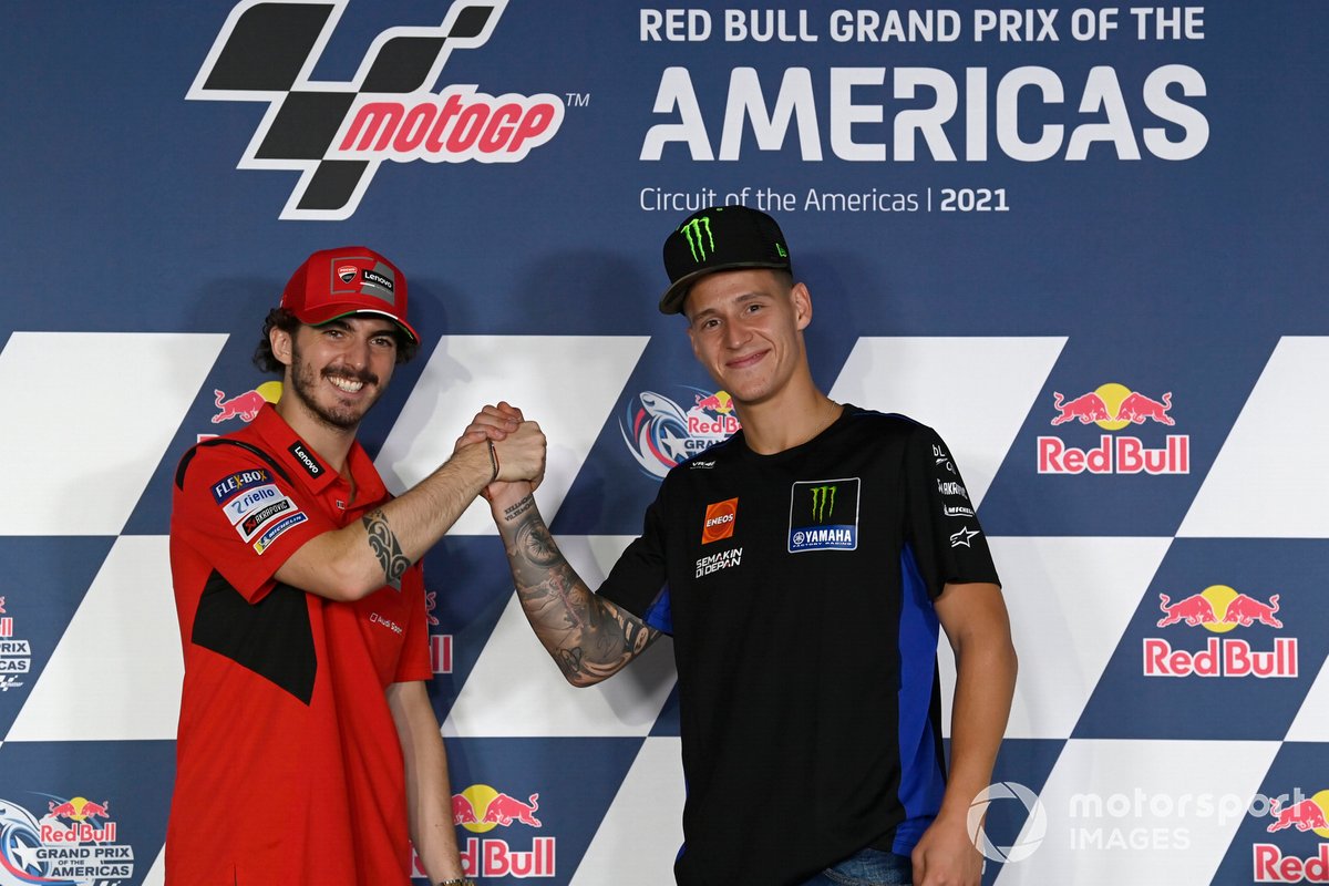 Francesco Bagnaia, Ducati Team, Fabio Quartararo, Yamaha Factory Racing en la conferencia