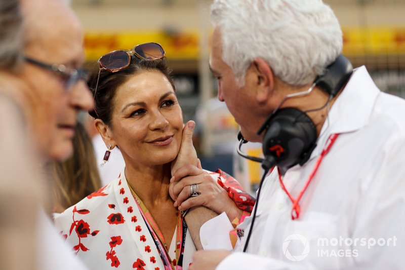 L'attrice Catherine Zeta Jones con Lawrence Stroll