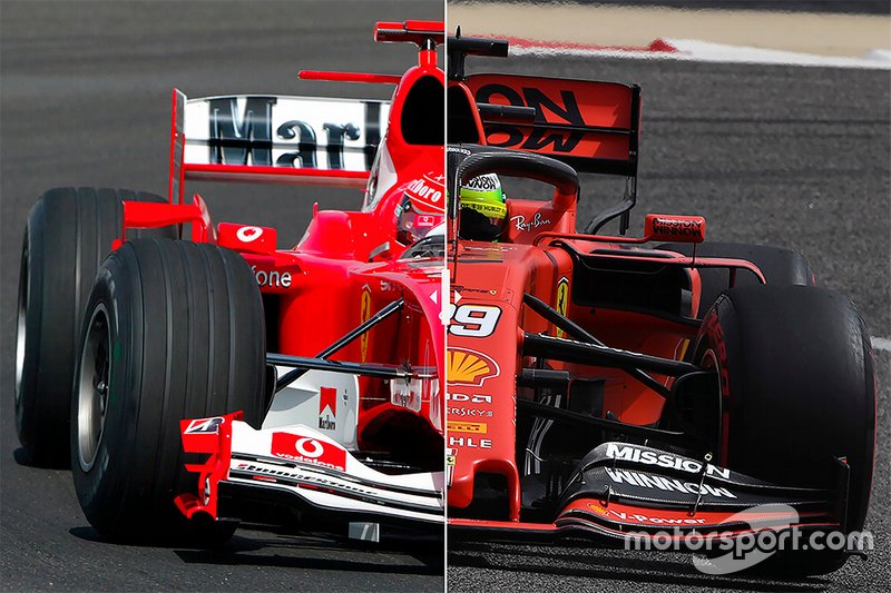 Michael Schumacher 2004, Mick Schumacher 2019, Ferrari