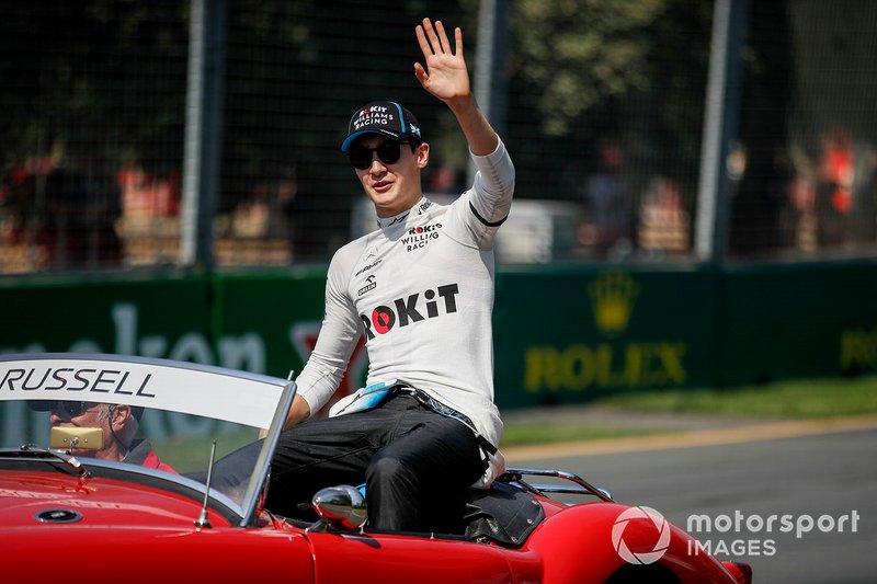 George Russell, Williams Racing, durante la drivers parade