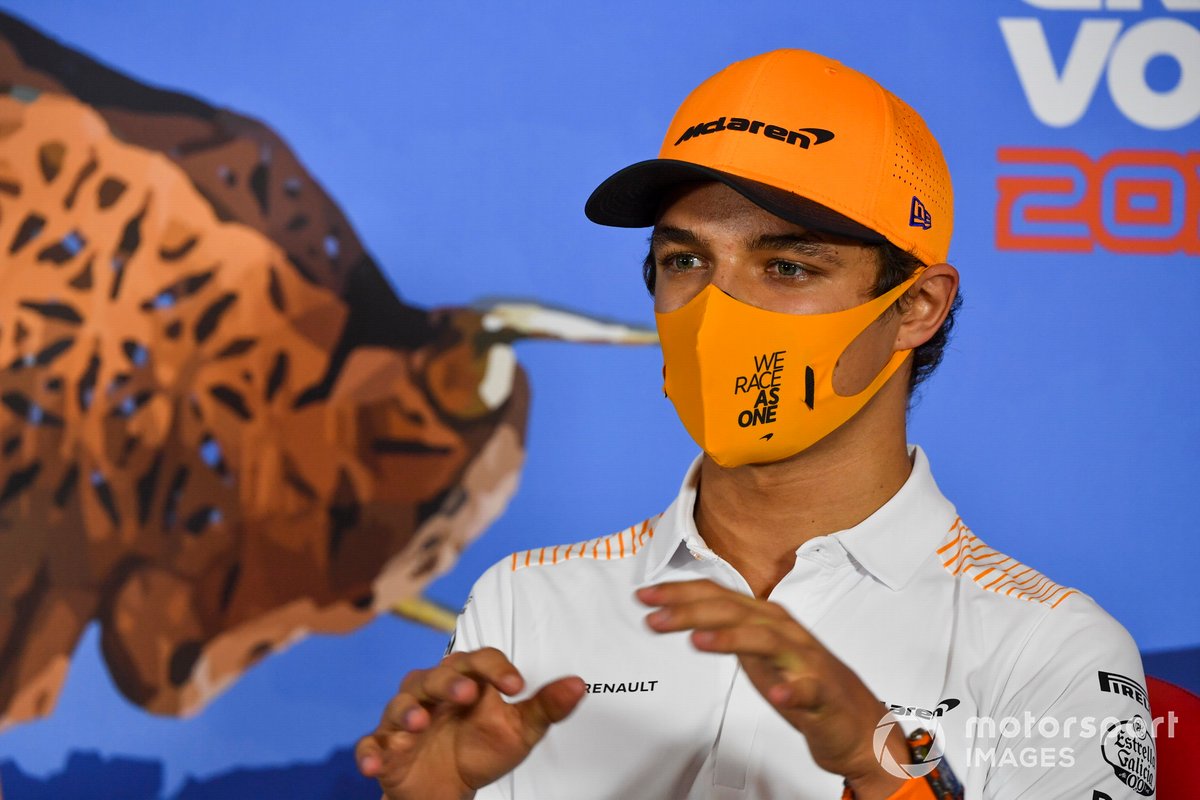Lando Norris, McLaren, en conférence de presse