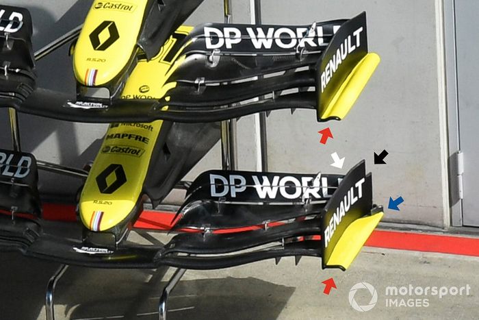 Detalle del alerón delantero del equipo Renault F1