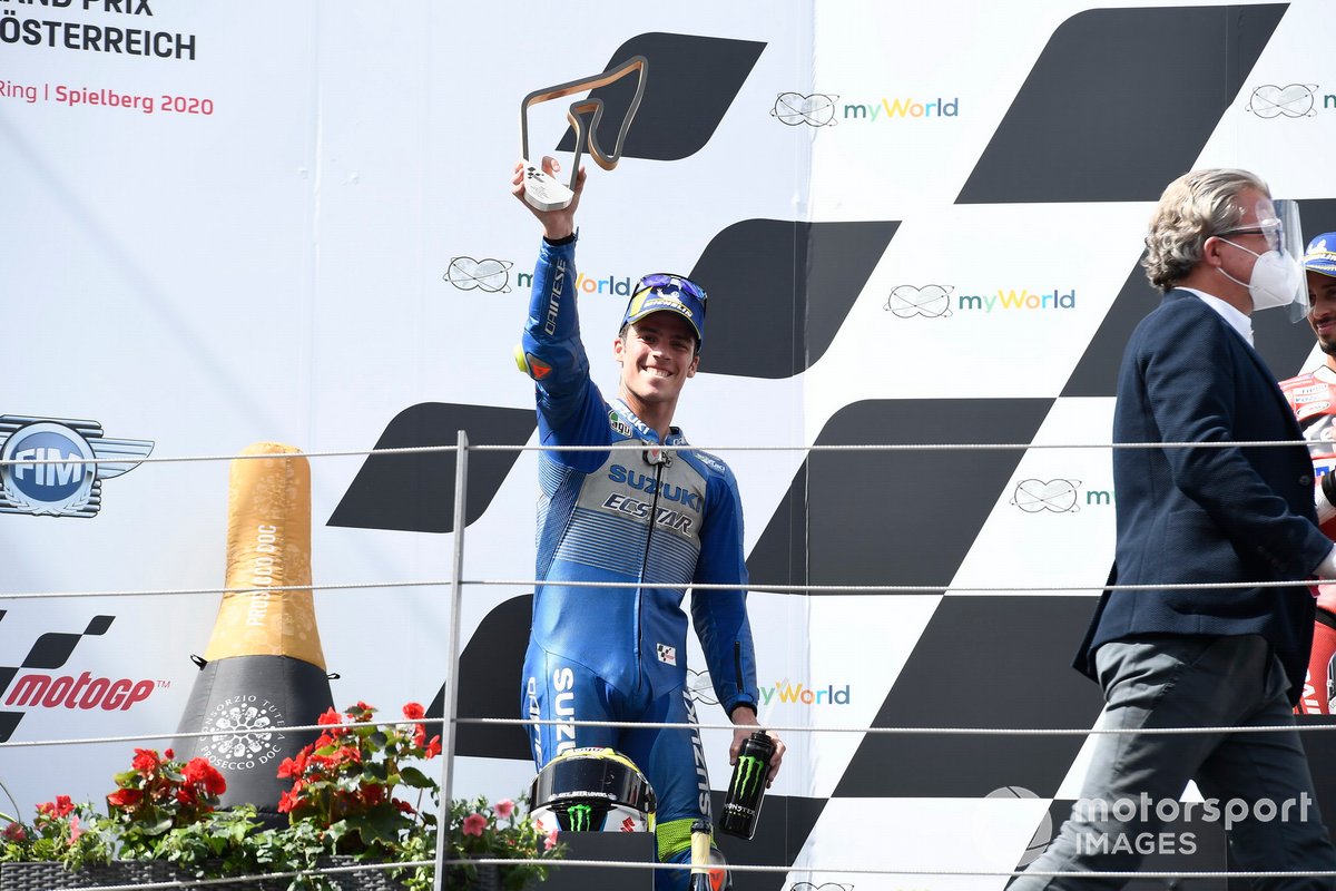 Podio: segundo lugar Joan Mir, Team Suzuki MotoGPMiller, Pramac Racing
