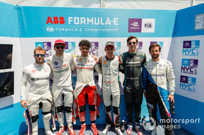 Sam Bird, Envision Virgin Racing, Daniel Abt, Audi Sport ABT Schaeffler, Pascal Wehrlein, Mahindra Racing, Sébastien Buemi, Nissan e.Dams, Alex Lynn, Panasonic Jaguar Racing, Alexander Sims, BMW I Andretti Motorsports, after super pole