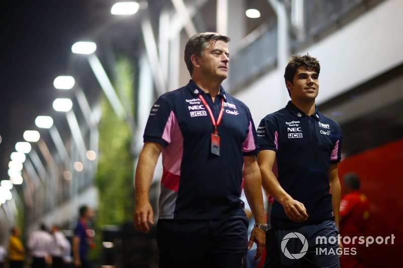 Andy Stevenson, Sporting Director, Racing Point, and Lance Stroll, Racing Point