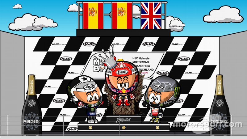 El podio del GP de Alemania de MotoGP 2019, por MiniBikers