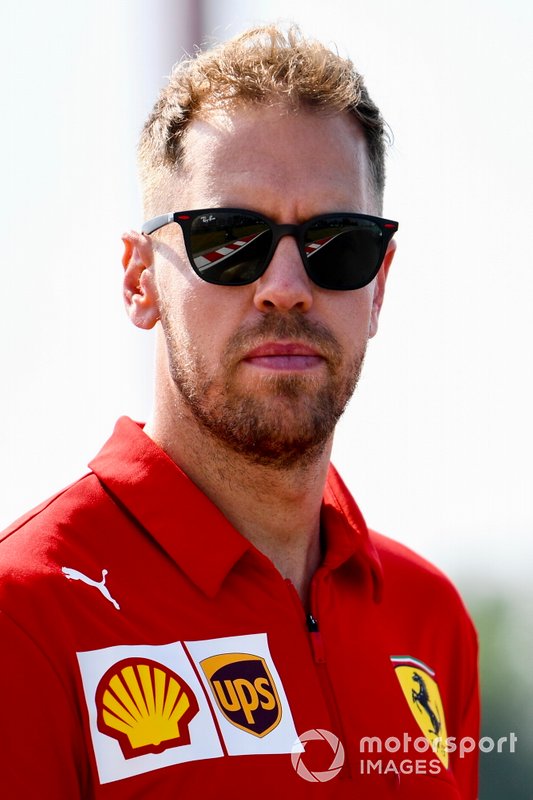 Sebastian Vettel, Ferrari walks the track
