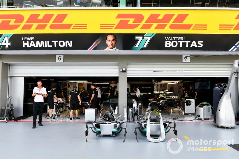 Garage of Mercedes AMG F1 W10