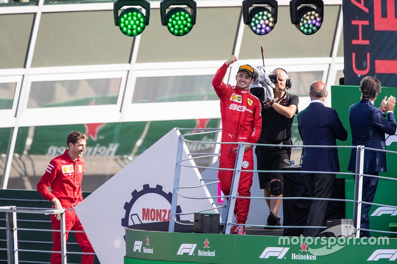 Podium: race winner Charles Leclerc, Ferrari