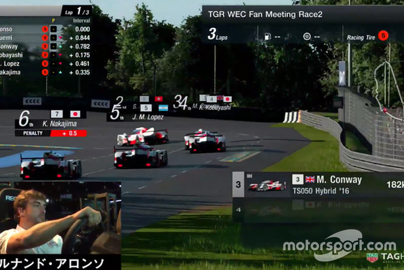 Fernando Alonso compitiendo en Gran Turismo Sport
