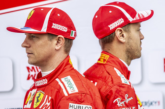 Kimi Raikkonen, Ferrari and Sebastian Vettel, Ferrari