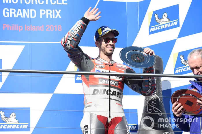 Podio: tercer clasificado Andrea Dovizioso, Ducati Team