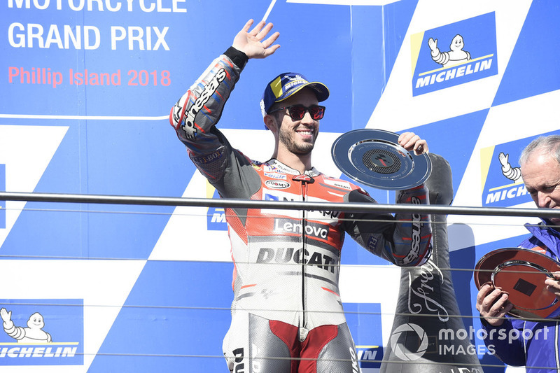 Podio: tercer clasificado Andrea Dovizioso, Ducati Team